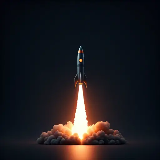 Premium Rocket Launch Illustration